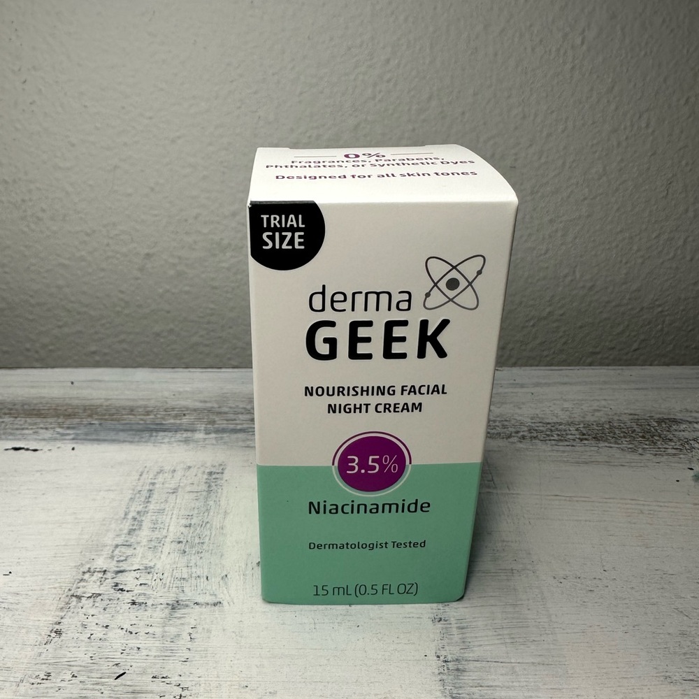 Derma Geek nourishing facial night cream trial size new